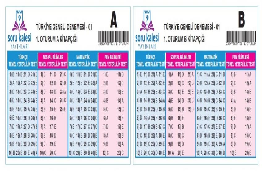 11.SINIFLAR TYT DENEMESİ CEVAP ANAHTARI